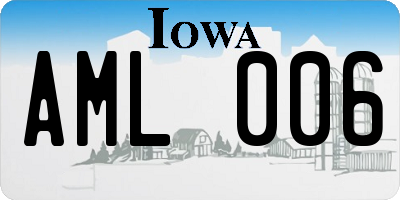 IA license plate AML006