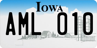 IA license plate AML010