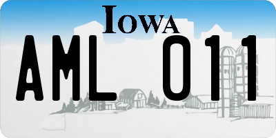 IA license plate AML011
