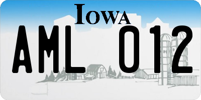 IA license plate AML012