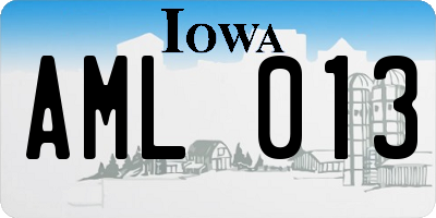 IA license plate AML013