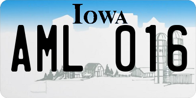 IA license plate AML016
