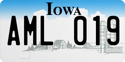 IA license plate AML019