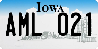 IA license plate AML021