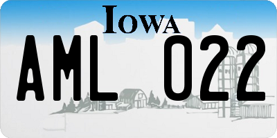IA license plate AML022