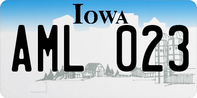 IA license plate AML023