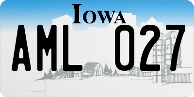 IA license plate AML027