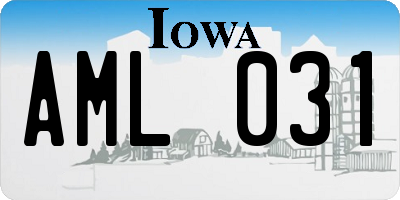 IA license plate AML031