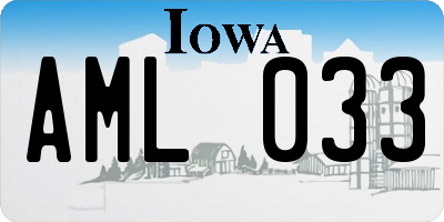 IA license plate AML033