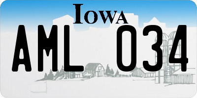 IA license plate AML034