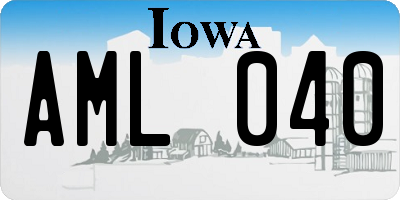IA license plate AML040