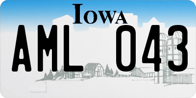 IA license plate AML043