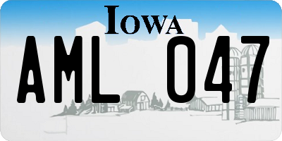 IA license plate AML047