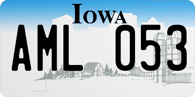IA license plate AML053
