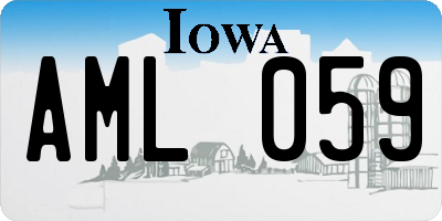 IA license plate AML059