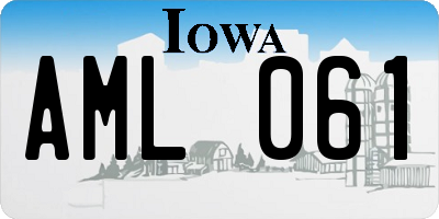 IA license plate AML061
