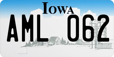 IA license plate AML062
