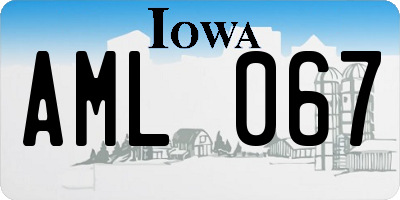 IA license plate AML067