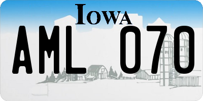 IA license plate AML070