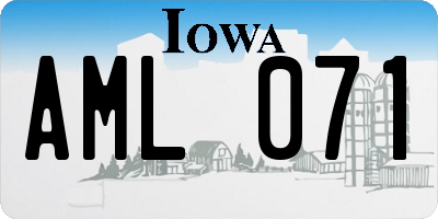 IA license plate AML071