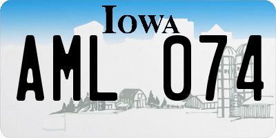 IA license plate AML074