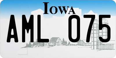 IA license plate AML075