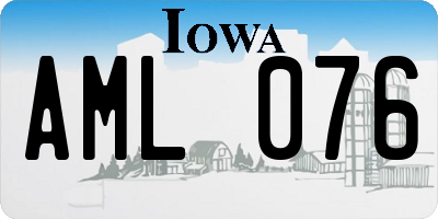 IA license plate AML076