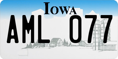 IA license plate AML077