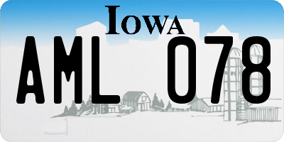 IA license plate AML078