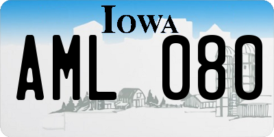 IA license plate AML080