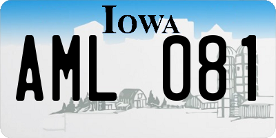 IA license plate AML081