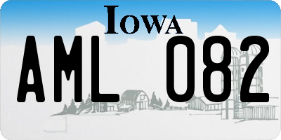 IA license plate AML082