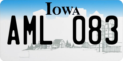 IA license plate AML083