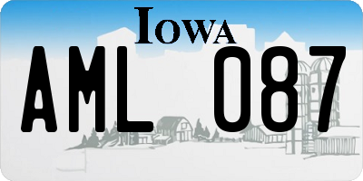 IA license plate AML087