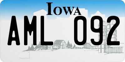 IA license plate AML092
