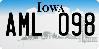 IA license plate AML098