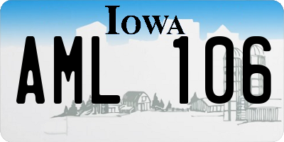 IA license plate AML106