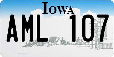 IA license plate AML107