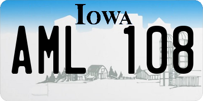 IA license plate AML108