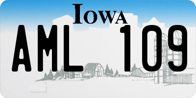 IA license plate AML109