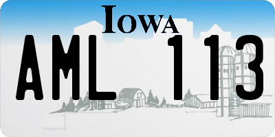 IA license plate AML113