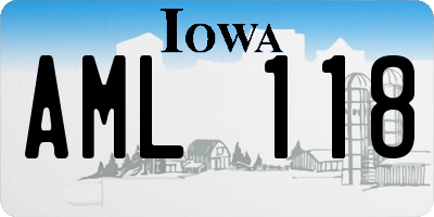 IA license plate AML118