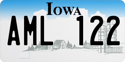 IA license plate AML122