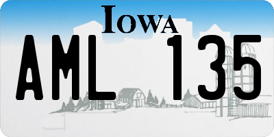 IA license plate AML135