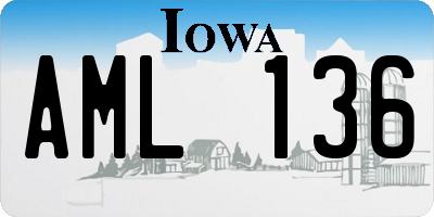IA license plate AML136