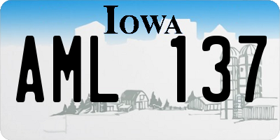 IA license plate AML137