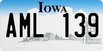 IA license plate AML139