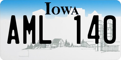IA license plate AML140