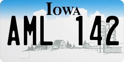IA license plate AML142