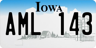 IA license plate AML143